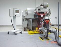 摩托車道路模擬及排氣檢測模擬環境測試室
